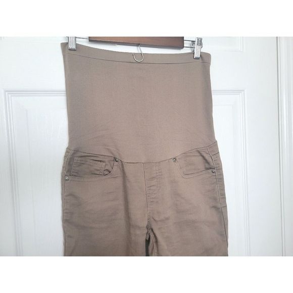 Bellavida Maternity Tan Khaki Skinny Pants Womens Sz Small Full Panel Stretchy - Picture 5 of 5